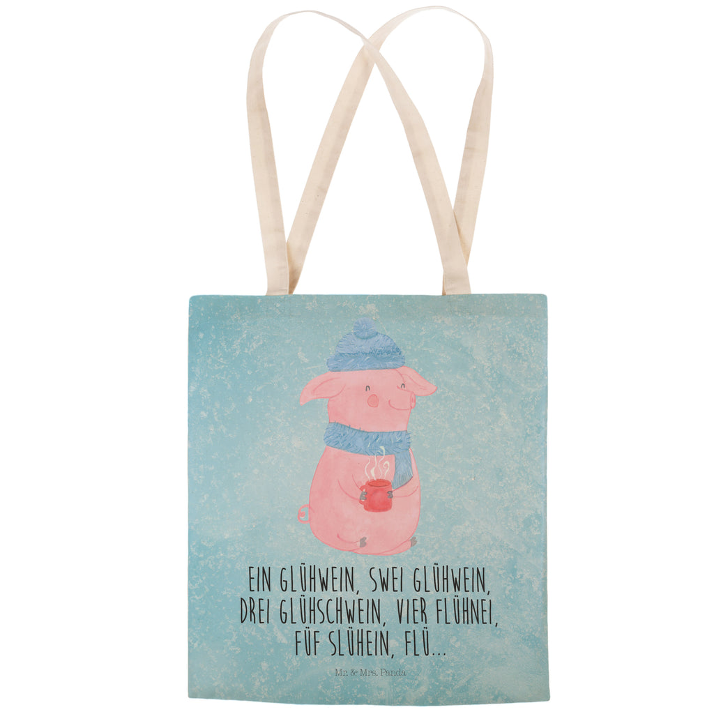 Einkaufstasche Schweinchen Glühwein Tragetasche, Tasche, Beutel, Stofftasche, Baumwolltasche, Umhängetasche, Shopper, Einkaufstasche, Beuteltasche, Winter, Weihnachten, Weihnachtsdeko, Nikolaus, Advent, Heiligabend, Wintermotiv, Glühwein, Betrunken, Weihnachtsmarkt, Spruch