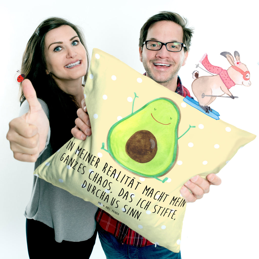 40x40 Kissen Avocado Happy Kissenhülle, Kopfkissen, Sofakissen, Dekokissen, Motivkissen, Avocado, Veggie, Vegan, Gesund, Chaos