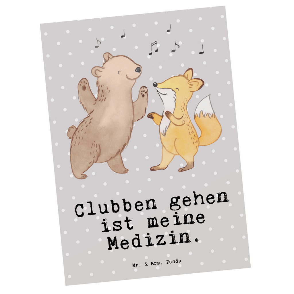 Postkarte Bär & Fuchs Disco Medizin Postkarte, Karte, Geschenkkarte, Grußkarte, Einladung, Ansichtskarte, Geburtstagskarte, Einladungskarte, Dankeskarte, Ansichtskarten, Einladung Geburtstag, Einladungskarten Geburtstag, Geschenk, Sport, Sportart, Hobby, Schenken, Danke, Dankeschön, Auszeichnung, Gewinn, Sportler, Disco, Clubs, Tanzen, Feiern, Clubbing