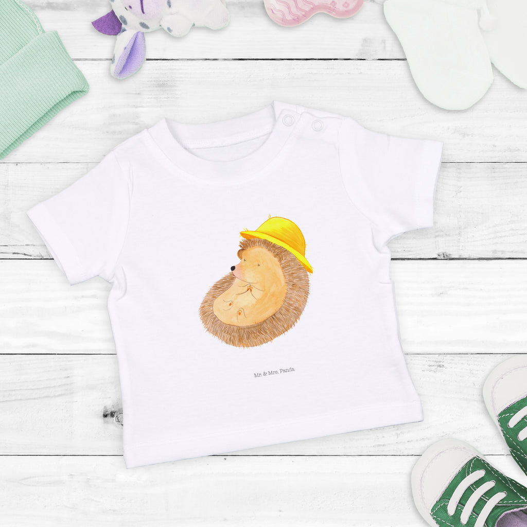 Organic Baby Shirt Igel Beten Baby T-Shirt, Jungen Baby T-Shirt, Mädchen Baby T-Shirt, Shirt, Tiermotive, Gute Laune, lustige Sprüche, Tiere, Igel, Igel mit Hut, Sonnenhut, Gott, Amen, beten, Leben, Dankbarkeit, Dankbar sein, dankbar, genießen