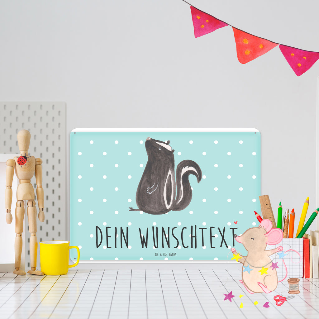 Personalisiertes Blechschild Stinktier Sitzen Blechschild, Metallschild, Geschenk Schild, Schild, Magnet-Metall-Schild, Deko Schild, Wandschild, Wand-Dekoration, Türschild, Stinktier, Skunk, Wildtier, Raubtier, Stinker, Stinki, Spruch, Büro, Recht, Besserwisser