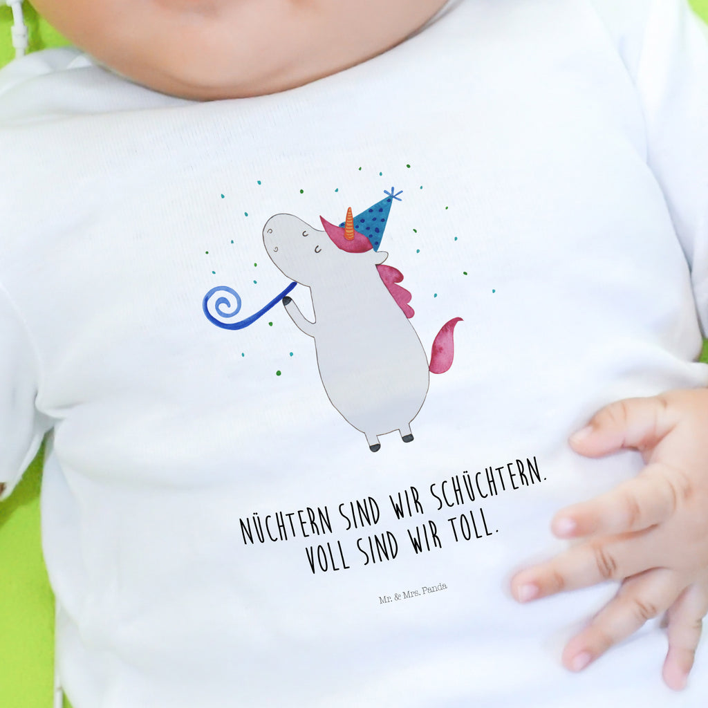 Organic Baby Shirt Einhorn Party Baby T-Shirt, Jungen Baby T-Shirt, Mädchen Baby T-Shirt, Shirt, Einhorn, Einhörner, Einhorn Deko, Pegasus, Unicorn, Glitzer, Konfetti, Party, Geburtstag, Feier, Fest, Alkohol, Disco, Club