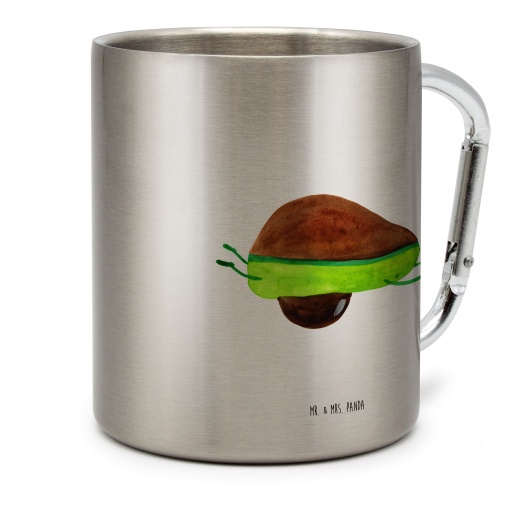 Edelstahlbecher Avocado Yoga Edelstahltasse, Karabiner, Edelstahlbecher, Outdoor, Camping, Tasse, Becher, Avocado, Veggie, Vegan, Gesund, Avocado Yoga Vegan