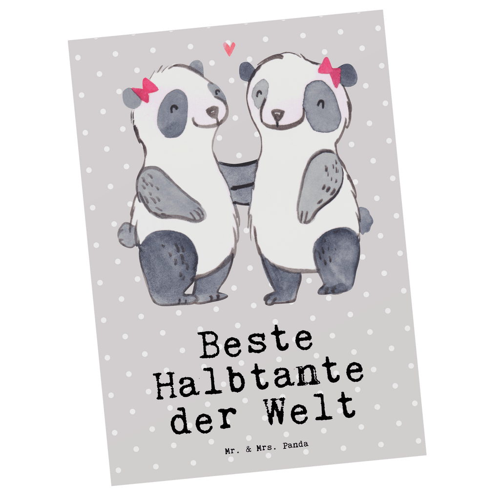 Postkarte Panda Beste Halbtante der Welt Postkarte, Karte, Geschenkkarte, Grußkarte, Einladung, Ansichtskarte, Geburtstagskarte, Einladungskarte, Dankeskarte, Ansichtskarten, Einladung Geburtstag, Einladungskarten Geburtstag, für, Dankeschön, Geschenk, Schenken, Geburtstag, Geburtstagsgeschenk, Geschenkidee, Danke, Bedanken, Mitbringsel, Freude machen, Geschenktipp, Halbtante, Tante, beste Tante, Stieftante, Stief, Stiefgeschwister, Familie, Kleinigkeit