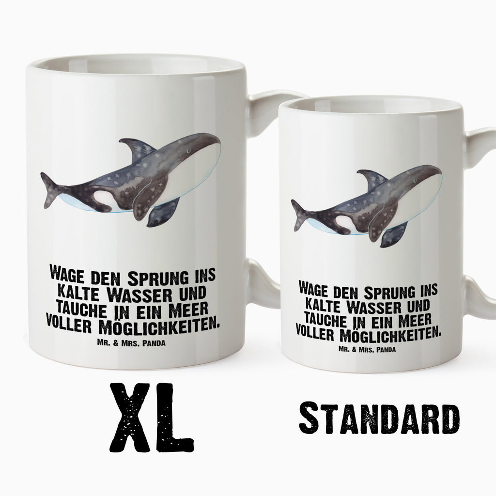 XL Tasse Orca XL Tasse, Große Tasse, Grosse Kaffeetasse, XL Becher, XL Teetasse, spülmaschinenfest, Jumbo Tasse, Groß, Meerestiere, Meer, Urlaub, Orca, Orcas, Killerwal, Wal, Möglichkeiten, Büro, Arbeit, Motivation, Selbstliebe, Neustart, Startup