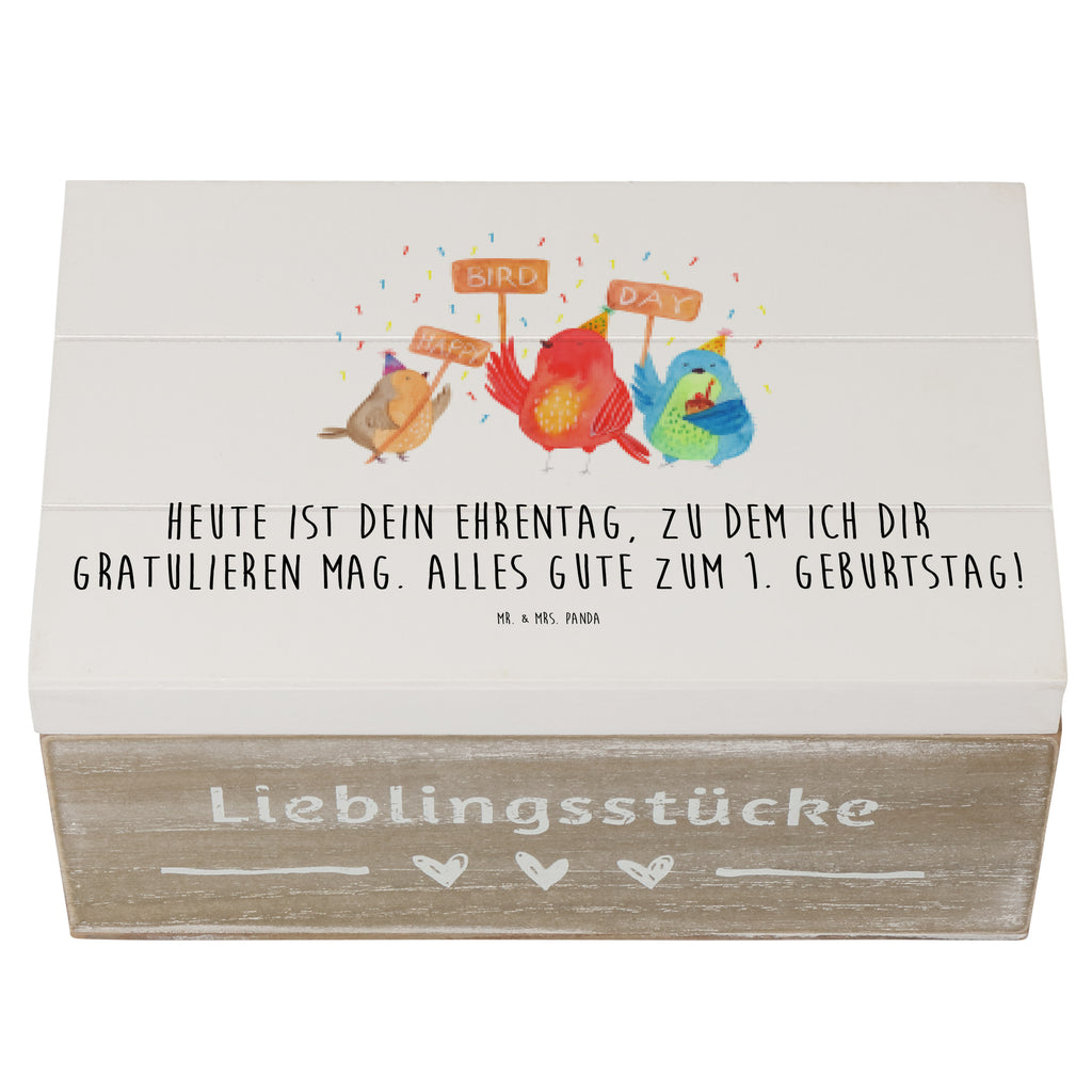 Holzkiste 1. Geburtstag Happy Bird Day Holzkiste, Kiste, Schatzkiste, Truhe, Schatulle, XXL, Erinnerungsbox, Erinnerungskiste, Dekokiste, Aufbewahrungsbox, Geschenkbox, Geschenkdose, Geburtstag, Geburtstagsgeschenk, Geschenk, zum, Party, Feier, schenken, für