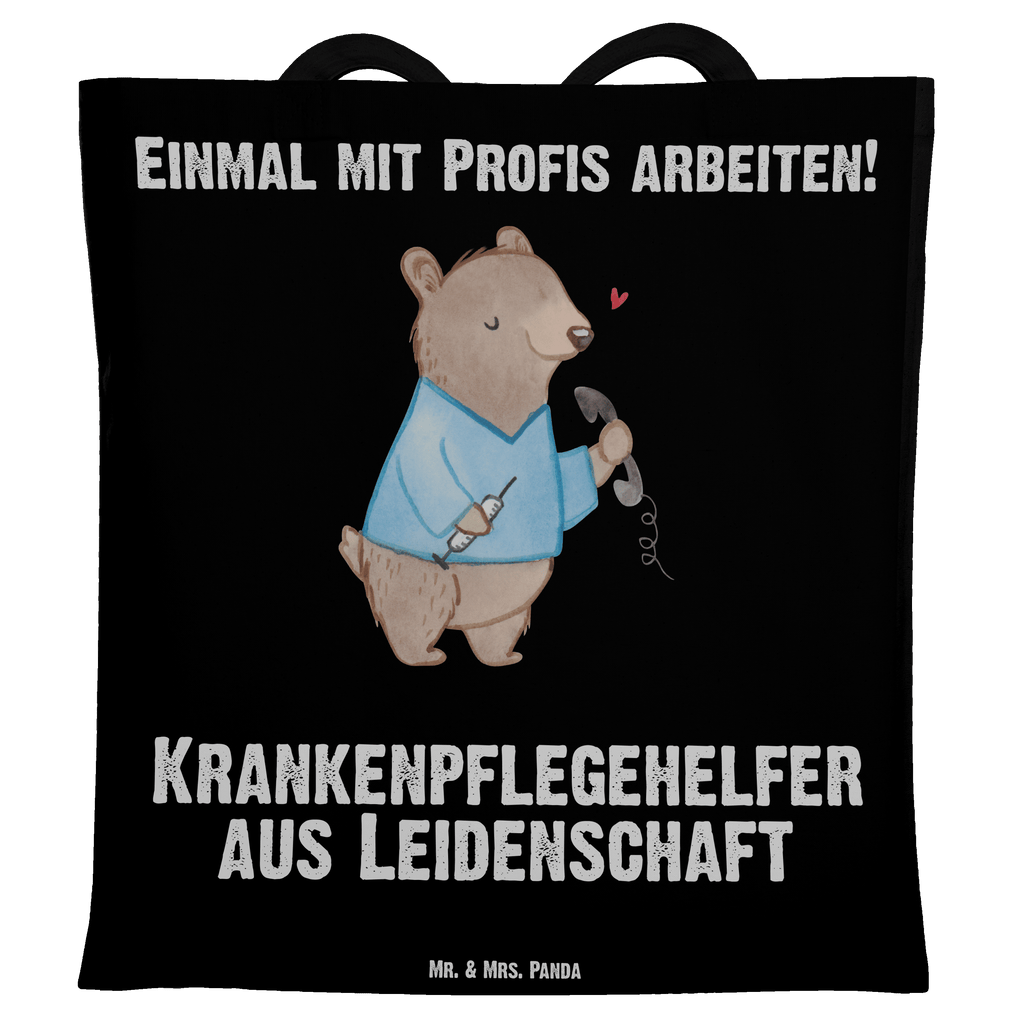 Tragetasche Krankenpflegehelfer aus Leidenschaft Beuteltasche, Beutel, Einkaufstasche, Jutebeutel, Stoffbeutel, Tasche, Shopper, Umhängetasche, Strandtasche, Schultertasche, Stofftasche, Tragetasche, Badetasche, Jutetasche, Einkaufstüte, Laptoptasche, Beruf, Ausbildung, Jubiläum, Abschied, Rente, Kollege, Kollegin, Geschenk, Schenken, Arbeitskollege, Mitarbeiter, Firma, Danke, Dankeschön, Krankenpflegehelfer, Pflegehelfer, Pflegekraft