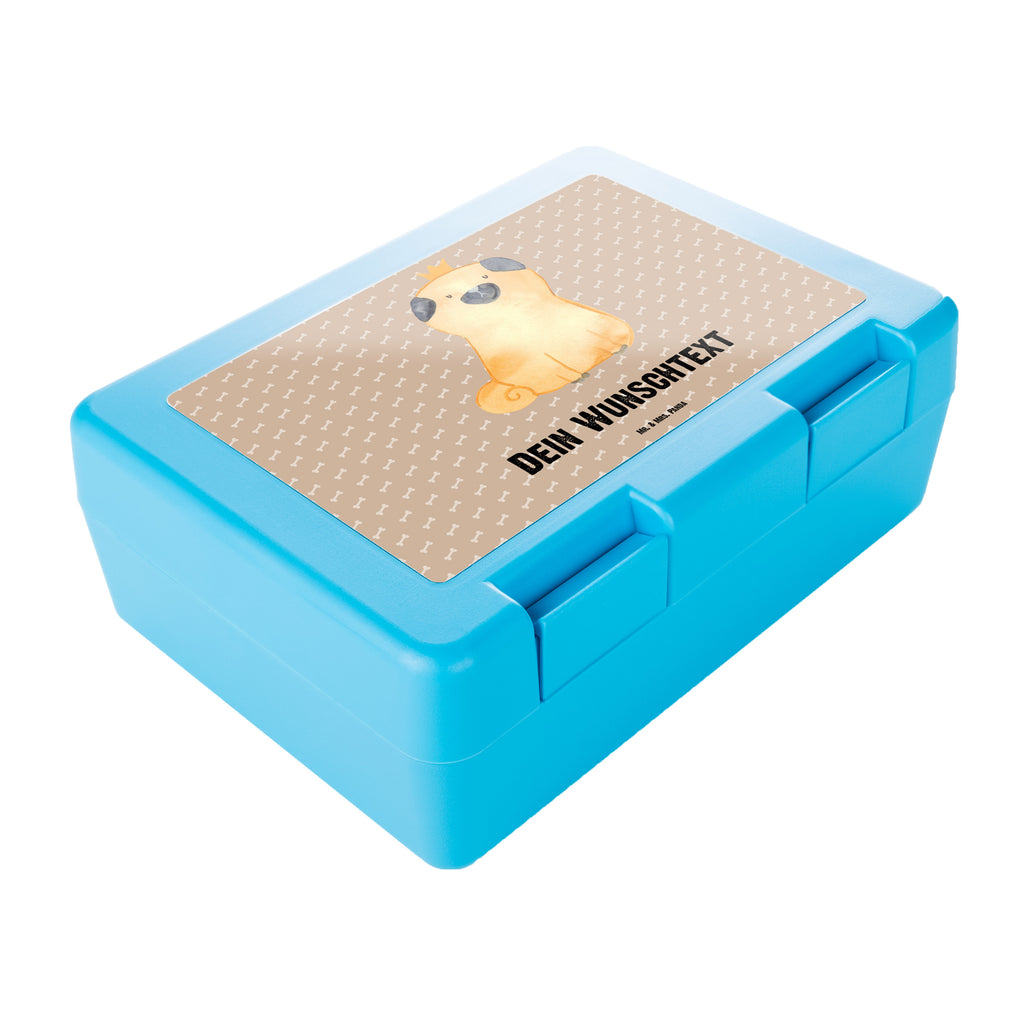 Personalisierte Brotdose Mops Krone Brotdose personalisiert, Brotbox, Snackbox, Lunch box, Butterbrotdose, Brotzeitbox, Hund, Hundemotiv, Haustier, Hunderasse, Tierliebhaber, Hundebesitzer, Sprüche, Mops, allergisch, kinderlos, Hausregel, Hundebesitzer. Spruch, lustig