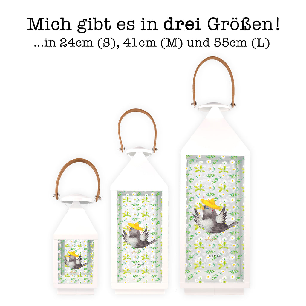 Deko Laterne Rabe mit Sombrero Gartenlampe, Gartenleuchte, Gartendekoration, Gartenlicht, Laterne kleine Laternen, XXL Laternen, Laterne groß, Tiermotive, Gute Laune, lustige Sprüche, Tiere, Rabe, Vogel, Vögel, Spruch positiv, fröhlich sein, glücklich sein, Glück Spruch, froh, Elster, Motivation