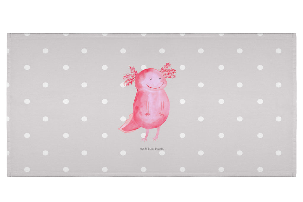 Handtuch Axolotl Glücklich Handtuch, Badehandtuch, Badezimmer, Handtücher, groß, Kinder, Baby, Axolotl, Molch, Axolot, Schwanzlurch, Lurch, Lurche, Motivation, gute Laune