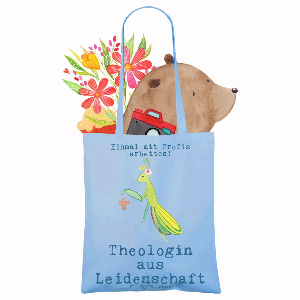 Tragetasche Theologin aus Leidenschaft Beuteltasche, Beutel, Einkaufstasche, Jutebeutel, Stoffbeutel, Tasche, Shopper, Umhängetasche, Strandtasche, Schultertasche, Stofftasche, Tragetasche, Badetasche, Jutetasche, Einkaufstüte, Laptoptasche, Beruf, Ausbildung, Jubiläum, Abschied, Rente, Kollege, Kollegin, Geschenk, Schenken, Arbeitskollege, Mitarbeiter, Firma, Danke, Dankeschön