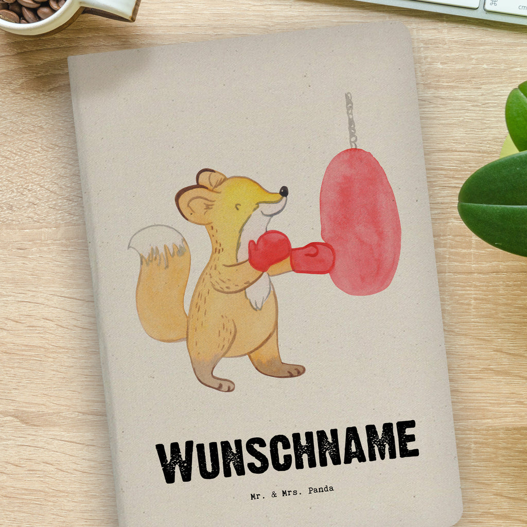 DIN A4 Personalisiertes Notizbuch Fuchs Boxen Tage Personalisiertes Notizbuch, Notizbuch mit Namen, Notizbuch bedrucken, Personalisierung, Namensbuch, Namen, Geschenk, Sport, Sportart, Hobby, Schenken, Danke, Dankeschön, Auszeichnung, Gewinn, Sportler, Boxen, Boxkampf, Boxtraining