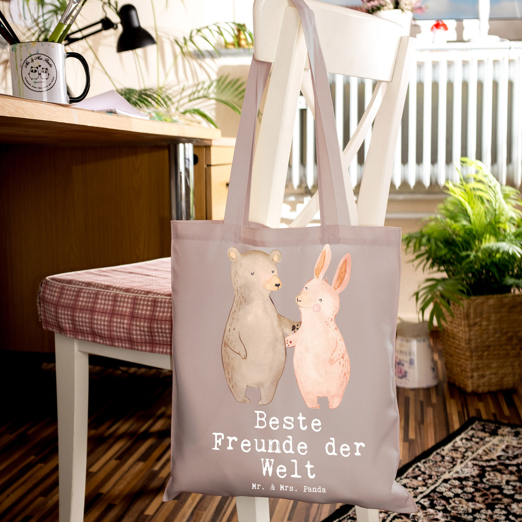 Tragetasche Hase Beste Freunde der Welt Beuteltasche, Beutel, Einkaufstasche, Jutebeutel, Stoffbeutel, Tasche, Shopper, Umhängetasche, Strandtasche, Schultertasche, Stofftasche, Tragetasche, Badetasche, Jutetasche, Einkaufstüte, Laptoptasche, für, Dankeschön, Geschenk, Schenken, Geburtstag, Geburtstagsgeschenk, Geschenkidee, Danke, Bedanken, Mitbringsel, Freude machen, Geschenktipp, Freunde, best friends, Freundschaft, Freundin, Freund, Clique, Kumpel, bae, bff