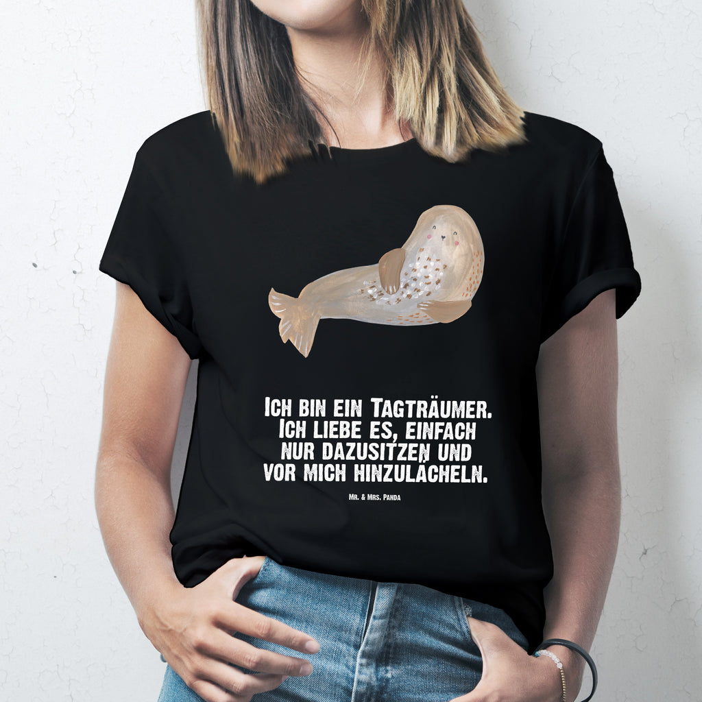 T-Shirt Standard Robbe lachend T-Shirt, Shirt, Tshirt, Lustiges T-Shirt, T-Shirt mit Spruch, Party, Junggesellenabschied, Jubiläum, Geburstag, Herrn, Damen, Männer, Frauen, Schlafshirt, Nachthemd, Sprüche, Tiermotive, Gute Laune, lustige Sprüche, Tiere, Robbe, Robben, Seehund, Strand, Meerestier, Ostsee, Nordsee