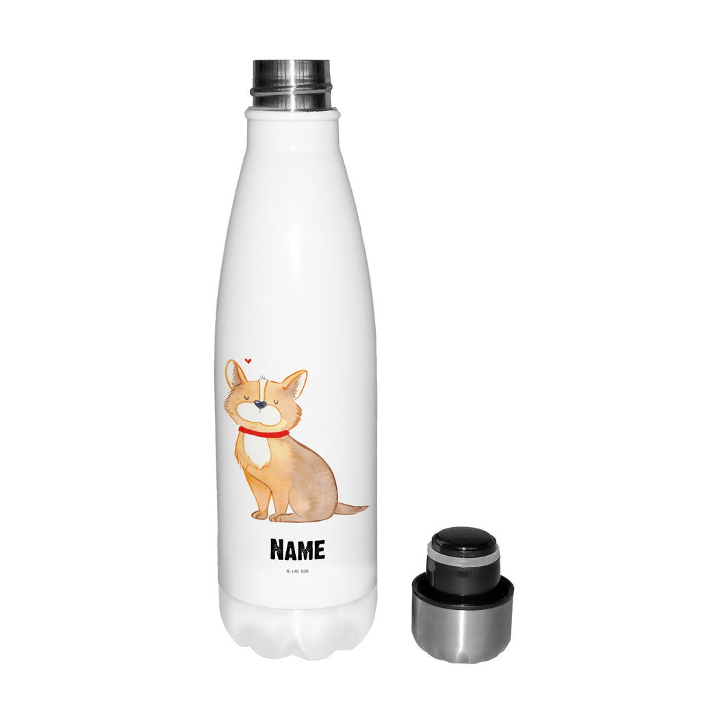 Personalisierte Thermosflasche Hundeglück Personalisierte Isolierflasche, Personalisierte Thermoflasche, Personalisierte Trinkflasche, Trinkflasche Mit Namen, Wunschname, Bedrucken, Namensflasche, Hund, Hundemotiv, Haustier, Hunderasse, Tierliebhaber, Hundebesitzer, Sprüche, Corgie, Hundeliebe, Spruch, Hundemama, Liebe