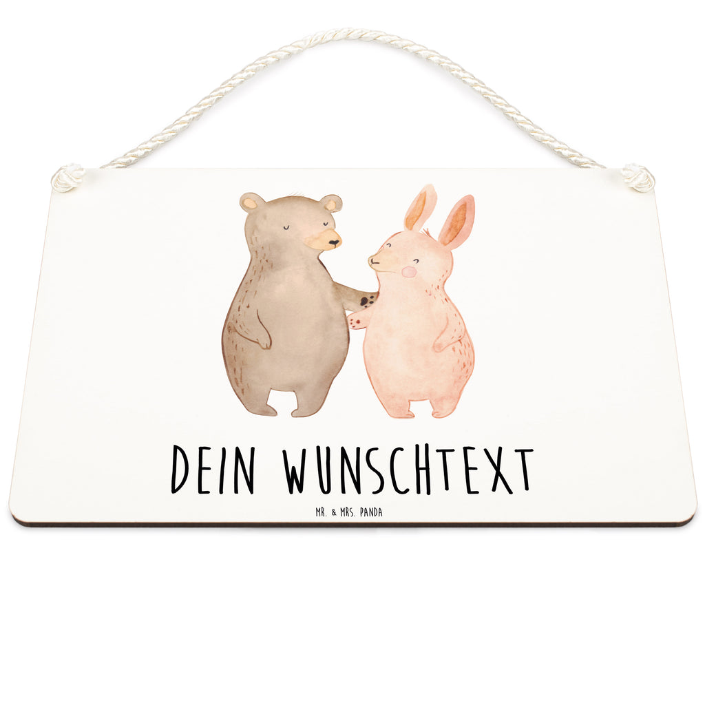 Personalisiertes Deko Schild Bär und Hase Umarmen Dekoschild, Deko Schild, Schild, Tür Schild, Türschild, Holzschild, Wandschild, Wanddeko, Liebe, Partner, Freund, Freundin, Ehemann, Ehefrau, Heiraten, Verlobung, Heiratsantrag, Liebesgeschenk, Jahrestag, Hocheitstag, Freunde, bester Freund, Hase, Bär, Bärchen, best friends