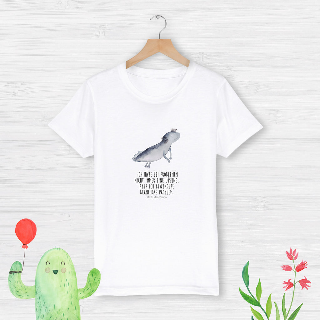 Organic Kinder T-Shirt Axolotl Schwimmen Kinder T-Shirt, Kinder T-Shirt Mädchen, Kinder T-Shirt Jungen, Axolotl, Molch, Axolot, Schwanzlurch, Lurch, Lurche, Problem, Probleme, Lösungen, Motivation