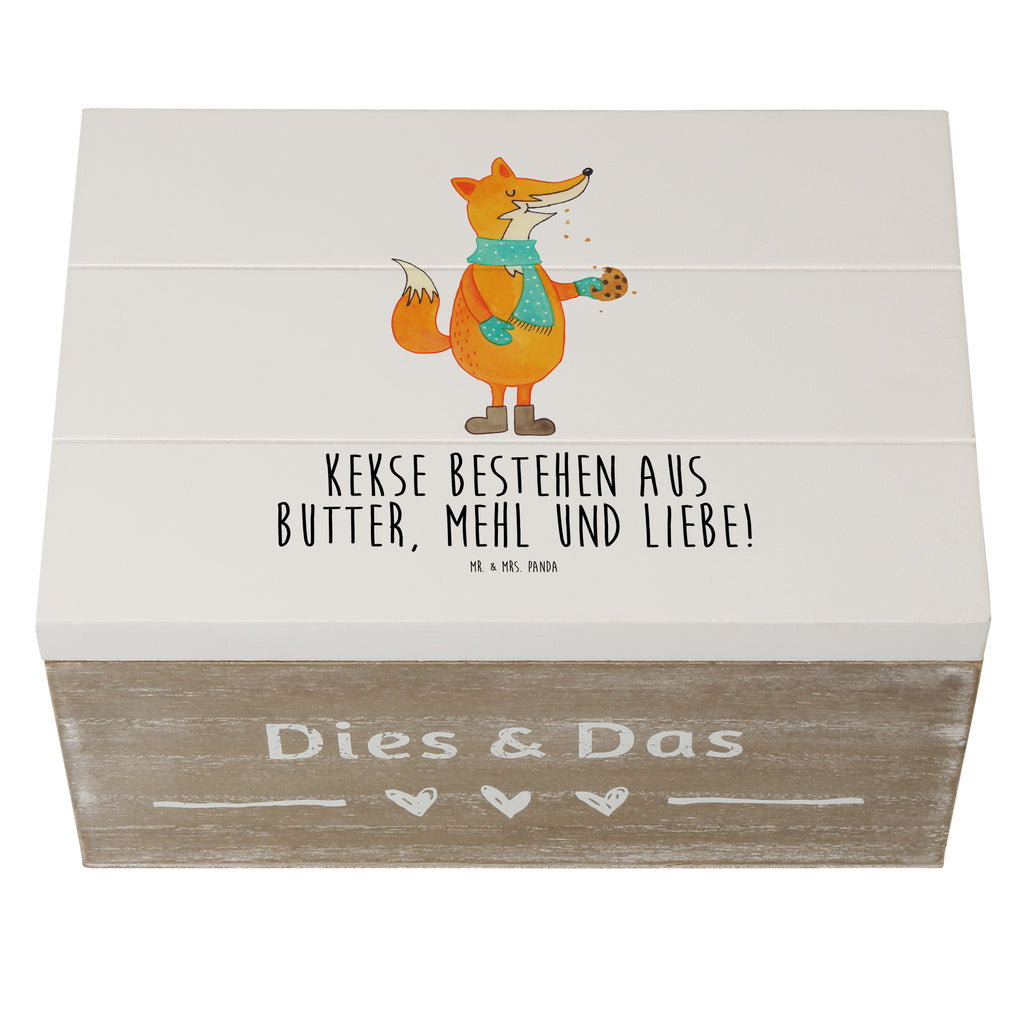 Holzkiste Fuchs Keks Holzkiste, Kiste, Schatzkiste, Truhe, Schatulle, XXL, Erinnerungsbox, Erinnerungskiste, Dekokiste, Aufbewahrungsbox, Geschenkbox, Geschenkdose, Fuchs, Füchse, Backen Spruch, Kekse, Winter, Weihnachtszeit, Plätzchen, Liebe, Küche Deko