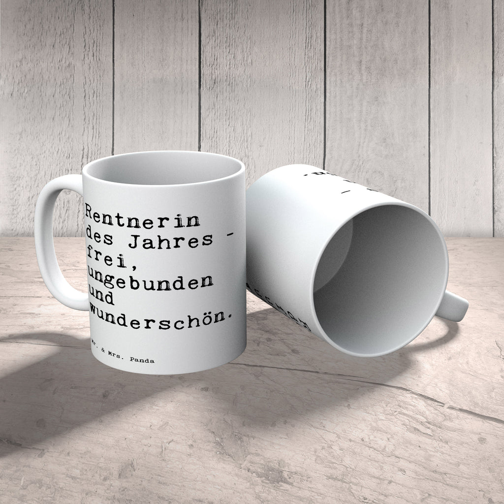 Tasse Sprüche und Zitate Rentnerin des Jahres - frei, ungebunden und wunderschön. Tasse, Kaffeetasse, Teetasse, Becher, Kaffeebecher, Teebecher, Keramiktasse, Porzellantasse, Büro Tasse, Geschenk Tasse, Tasse Sprüche, Tasse Motive, Kaffeetassen, Tasse bedrucken, Designer Tasse, Cappuccino Tassen, Schöne Teetassen, Spruch, Sprüche, lustige Sprüche, Weisheiten, Zitate, Spruch Geschenke, Spruch Sprüche Weisheiten Zitate Lustig Weisheit Worte