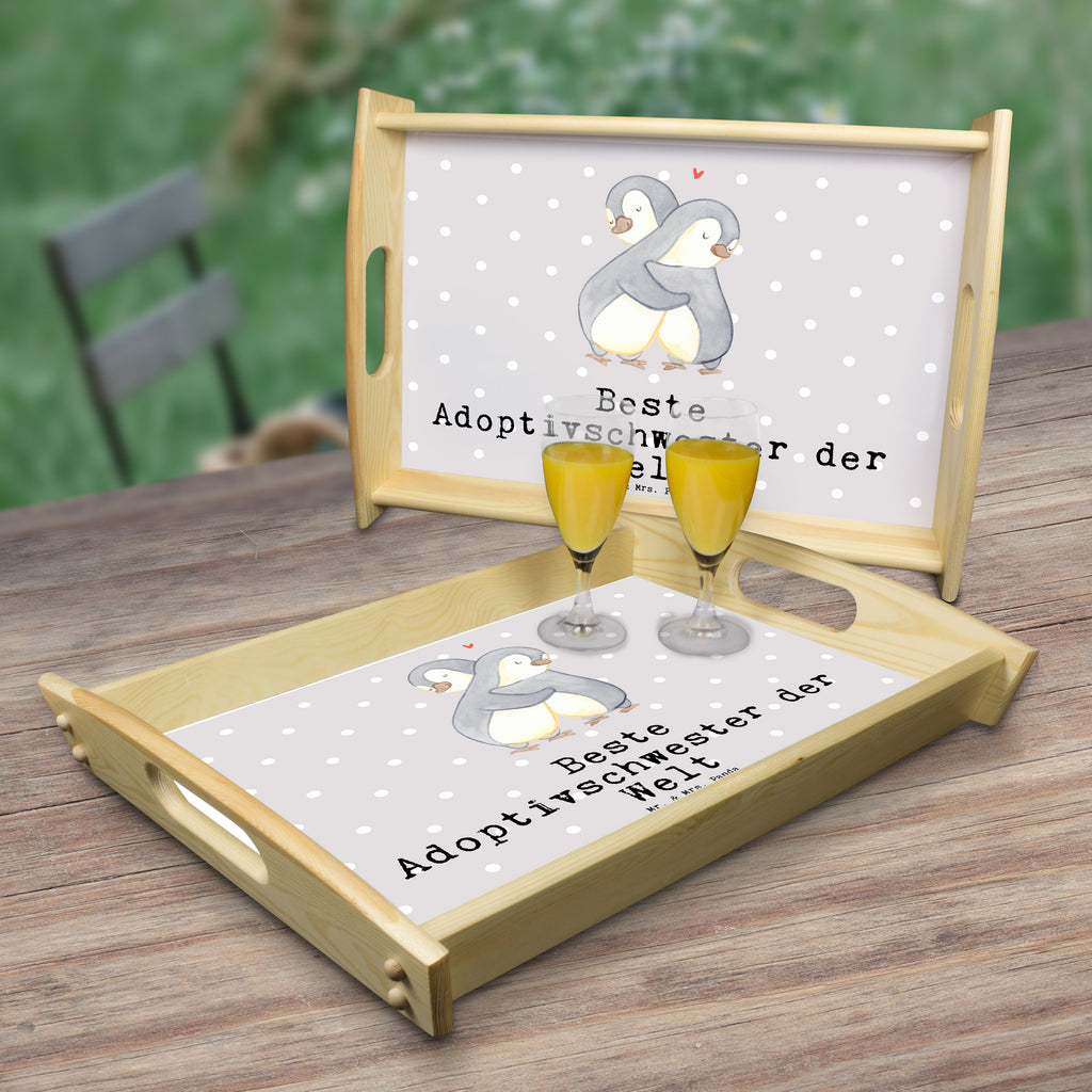 Serviertablett Pinguin Beste Adoptivschwester der Welt Tablett, Holztablett, Küchentablett, Dekotablett, Frühstückstablett, für, Dankeschön, Geschenk, Schenken, Geburtstag, Geburtstagsgeschenk, Geschenkidee, Danke, Bedanken, Mitbringsel, Freude machen, Geschenktipp, Adoptivschwester, Adoptiv, adoptiert, Schwester, Geschwister, Schwesterherz, Sister, Familie, Kleinigkeit, Beste, Tochter