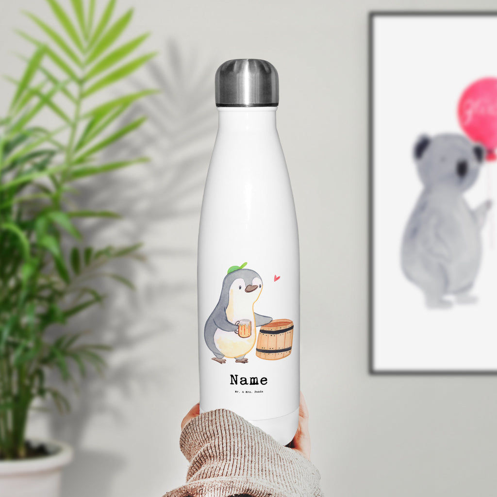 Personalisierte Thermosflasche Bierbrauer mit Herz Personalisierte Isolierflasche, Personalisierte Thermoflasche, Personalisierte Trinkflasche, Trinkflasche Mit Namen, Wunschname, Bedrucken, Namensflasche, Beruf, Ausbildung, Jubiläum, Abschied, Rente, Kollege, Kollegin, Geschenk, Schenken, Arbeitskollege, Mitarbeiter, Firma, Danke, Dankeschön, Bierbrauer, Biertrinker, Bierkenner, Biergeschenk, Hobbybrauen, Heimbrauen, Selbstbrauen, Bierliebe, Bierfass