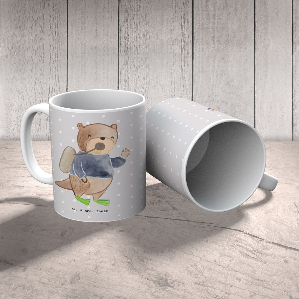 Tasse Tauchlehrer mit Herz Tasse, Kaffeetasse, Teetasse, Becher, Kaffeebecher, Teebecher, Keramiktasse, Porzellantasse, Büro Tasse, Geschenk Tasse, Tasse Sprüche, Tasse Motive, Kaffeetassen, Tasse bedrucken, Designer Tasse, Cappuccino Tassen, Schöne Teetassen, Beruf, Ausbildung, Jubiläum, Abschied, Rente, Kollege, Kollegin, Geschenk, Schenken, Arbeitskollege, Mitarbeiter, Firma, Danke, Dankeschön