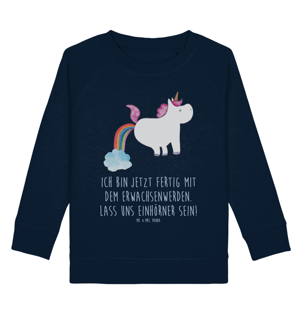 Organic Kinder Pullover Einhorn Pupsend Kinder Pullover, Kinder Sweatshirt, Jungen, Mädchen, Einhorn, Einhörner, Einhorn Deko, Pegasus, Unicorn, Pups, Regenbogen, Glitzer, Einhornpower, Erwachsenwerden, Spaß, lustig, Freundin