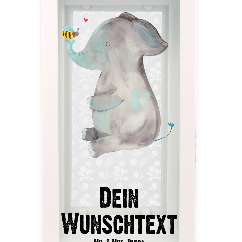 Personalisierte Deko Laterne Elefant & Biene Gartenlampe, Gartenleuchte, Gartendekoration, Gartenlicht, Laterne kleine Laternen, XXL Laternen, Laterne groß, Tiermotive, Gute Laune, lustige Sprüche, Tiere, Elefant, Biene, Liebe, Liebesbeweis, Jahrestag, Liebesgeschenk, Heiratsantrag, Hochzeitsgeschenk, Liebesspruch