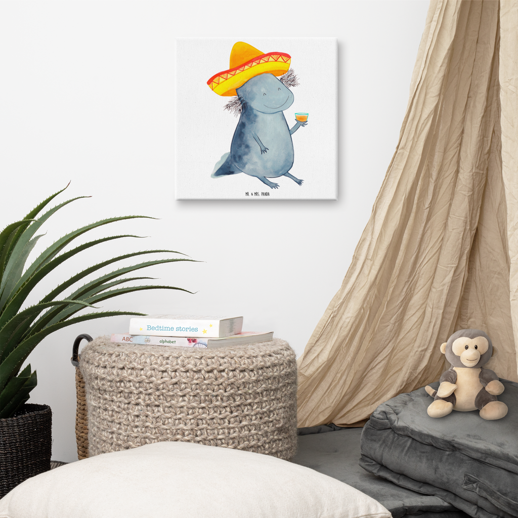 Leinwand Bild Axolotl Tequila Leinwand, Bild, Kunstdruck, Wanddeko, Dekoration, Axolotl, Molch, Mexico, Mexiko, Sombrero, Zitrone, Tequila, Motivation, Spruch, Schwanzlurch, Lurch, Lurche, Axolot, Feuerdrache, Feuersalamander