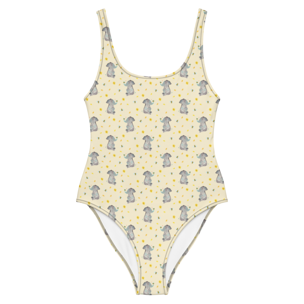 Badeanzug Elefant Biene Muster Badebekleidung, Bademode, Badeanzug, Swimsuit, Rückenfreier Badeanzug, Luxus-Bademode, Tiermotive, Gute Laune, lustige Sprüche, Tiere, Elefant, Biene, Liebe, Liebesbeweis, Jahrestag, Liebesgeschenk, Heiratsantrag, Hochzeitsgeschenk, Liebesspruch