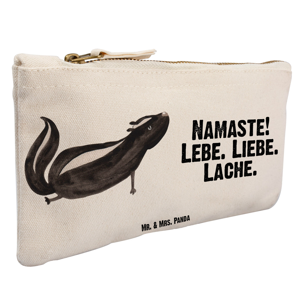 Schminktasche Stinktier Yoga Schminktasche, Kosmetiktasche, Kosmetikbeutel, Stiftemäppchen, Etui, Federmappe, Makeup, XXL, Schminketui, Kosmetiketui, Schlamperetui, Stinktier, Skunk, Wildtier, Raubtier, Stinker, Stinki, Yoga, Namaste, Lebe, Liebe, Lache