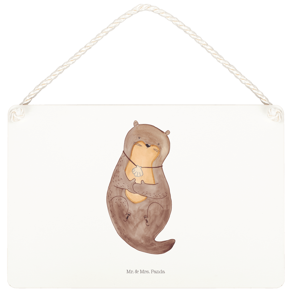 Deko Schild Otter mit Muschelmedaillon Dekoschild, Deko Schild, Schild, Tür Schild, Türschild, Holzschild, Wandschild, Wanddeko, Otter, Fischotter, Seeotter, Otterliebe, grübeln, träumen, Motivation, Tagträumen, Büro