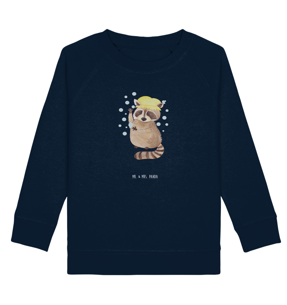 Organic Kinder Pullover Waschbär Kinder Pullover, Kinder Sweatshirt, Jungen, Mädchen, Tiermotive, Gute Laune, lustige Sprüche, Tiere, Waschbär, Tagträumen, Plan, Fröhlich, waschen, Seifenblasen