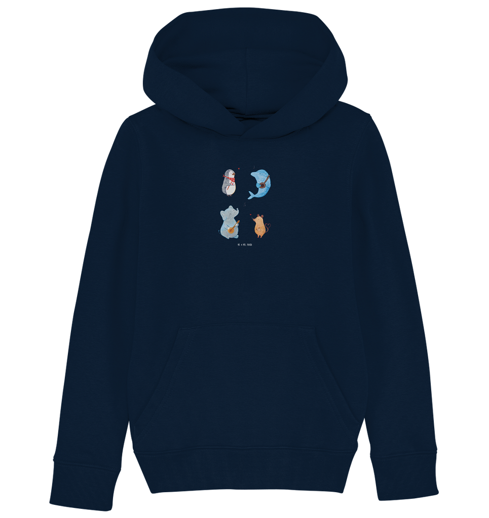 Organic Kinder Hoodie Big Band Kinder Hoodie, Kapuzenpullover, Kinder Oberteil, Mädchen Hoodie, Jungen Hoodie, Mädchen Kapuzenpullover, Jungen Kapuzenpullover, Mädchen Kleidung, Jungen Kleidung, Mädchen Oberteil, Jungen Oberteil, Tiermotive, Gute Laune, lustige Sprüche, Tiere, Hund, Pinguin, Maus, Elefant, Delfin, Gitarre, Band, Triangel, Musikanten, Musik