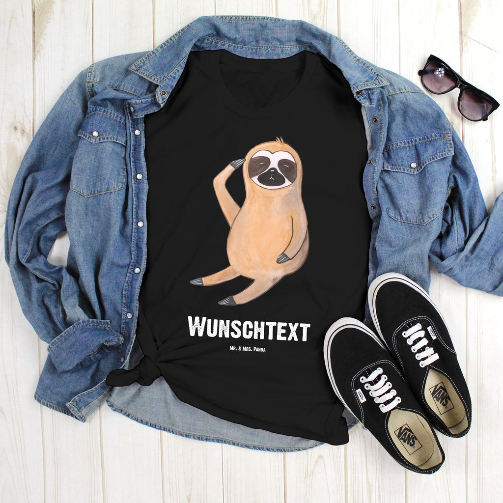 Personalisiertes T-Shirt Faultier Vogel zeigen T-Shirt Personalisiert, T-Shirt mit Namen, T-Shirt mit Aufruck, Männer, Frauen, Wunschtext, Bedrucken, Faultier, Faultier Geschenk, Faultier Deko, Faultiere, faul, Lieblingstier, Spinner, früher Vogel, der frühe Vogel, Frühaufsteher, Morgenmuffel, Vogel, Faultierwelt