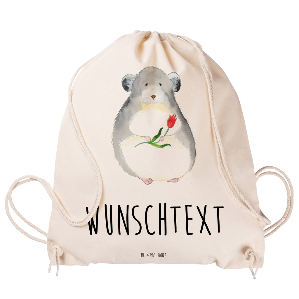 Personalisierter Sportbeutel Chinchilla mit Blume Personalisierter Sportbeutel, Personalisierter Beutel, Personalisierte Sporttasche, Personalisierter Tasche, Personalisierter Stoffbeutel, Personalisierter Sportbeutel Kinder, Sportbeutel mit Namen, Turnbeutel mit Namen, Beutel mit Namen, Sporttasche mit Namen, Tasche mit Namen, Stoffbeutel mit Namen, Sportbeutel Kinder mit Namen, Wunschtext, Wunschnamen, Personalisierbar, Personalisierung, Tiermotive, Gute Laune, lustige Sprüche, Tiere, Chinchilla, Chinchillas, Liebeskummer, Kummer, Depressionen, traurig sein, Chaos, Glücklichsein, Büro, Büroalltag