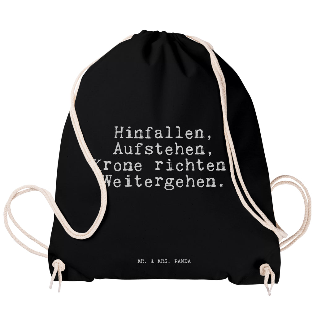 Sportbeutel Hinfallen, Aufstehen, Krone richten,... Sportbeutel, Turnbeutel, Beutel, Sporttasche, Tasche, Stoffbeutel, Sportbeutel Kinder, Gymsack, Beutel Rucksack, Kleine Sporttasche, Sportzubehör, Turnbeutel Baumwolle, Spruch, Sprüche, lustige Sprüche, Weisheiten, Zitate, Spruch Geschenke, Spruch Sprüche Weisheiten Zitate Lustig Weisheit Worte