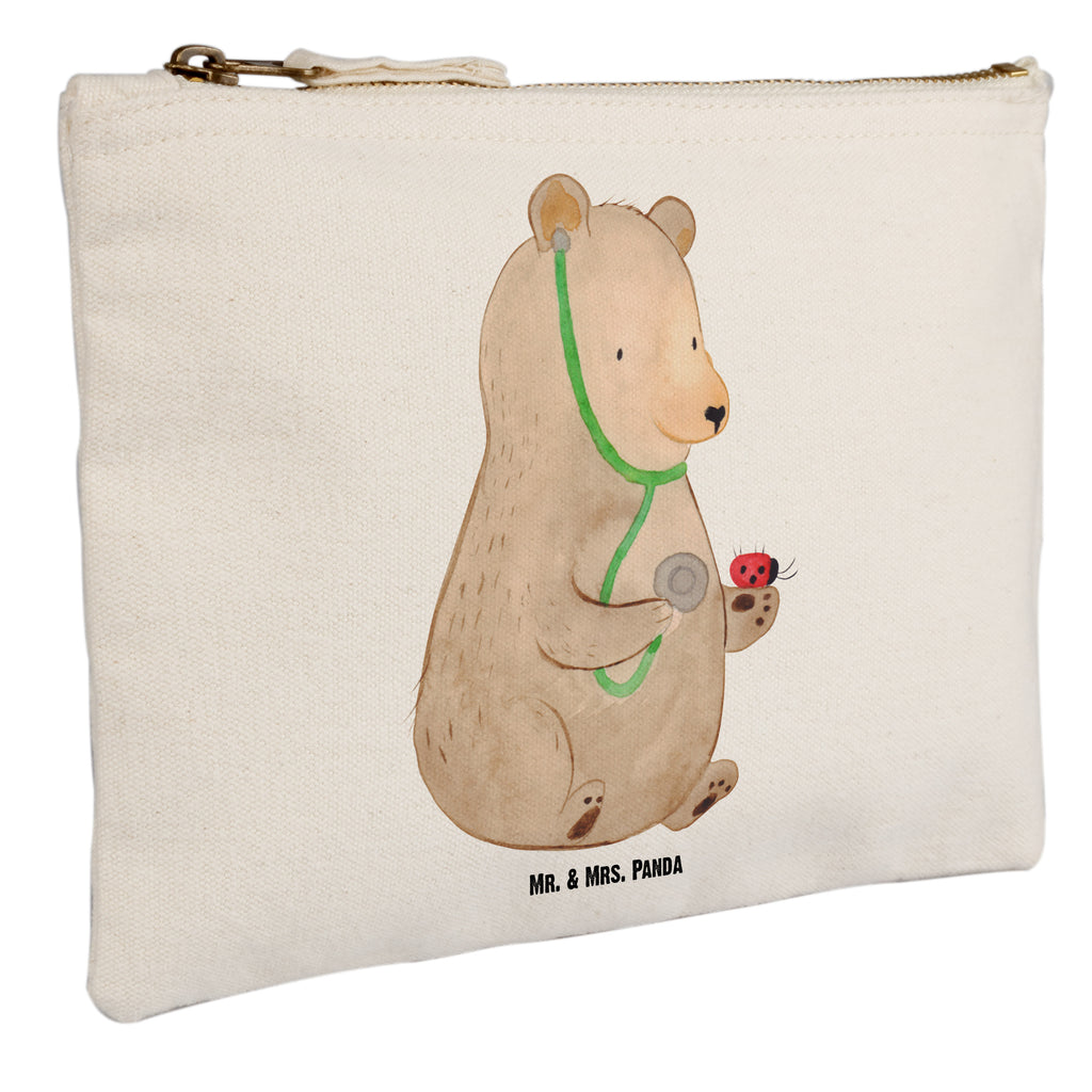 Schminktasche Bär Arzt Schminktasche, Kosmetiktasche, Kosmetikbeutel, Stiftemäppchen, Etui, Federmappe, Makeup, XXL, Schminketui, Kosmetiketui, Schlamperetui, Bär, Teddy, Teddybär, Arzt, Ärztin, Doktor, Professor, Doktorin, Professorin