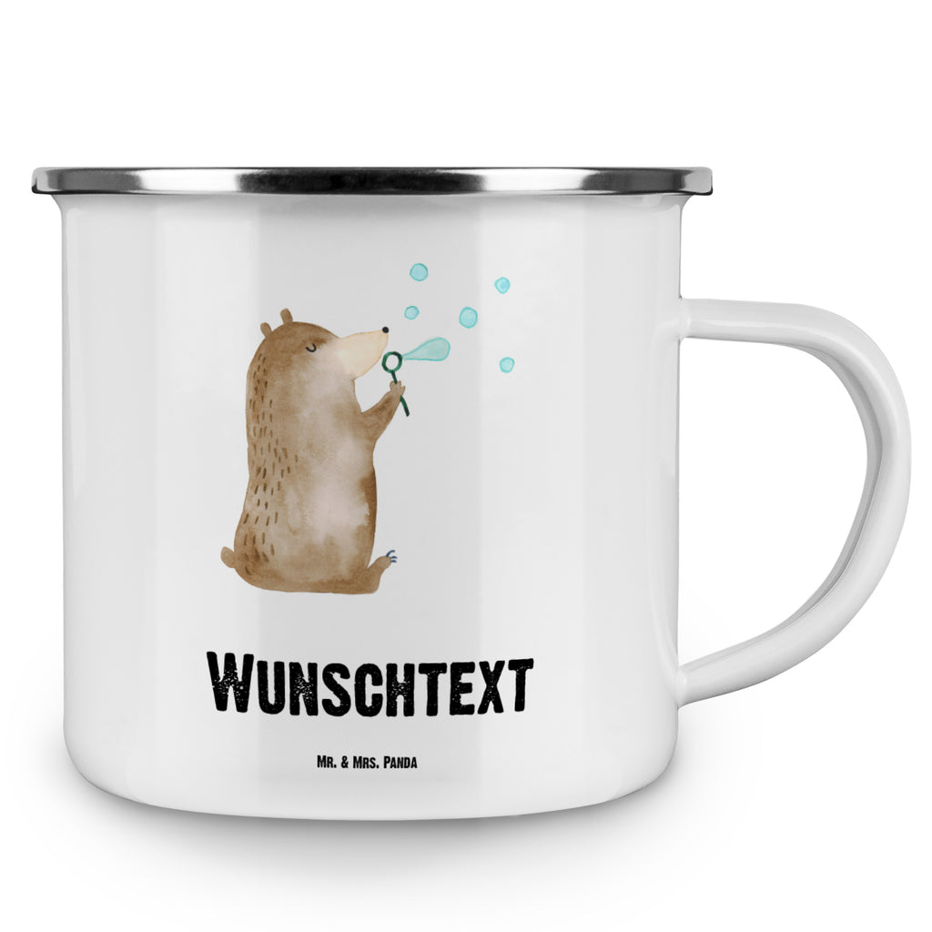 Personalisierte Emaille Tasse Bär Seifenblasen Emaille Tasse personalisiert, Emaille Tasse mit Namen, Campingtasse personalisiert, Namenstasse, Campingtasse bedrucken, Campinggeschirr personalsisert, tasse mit namen, personalisierte tassen, personalisierte tasse, tasse selbst gestalten, tasse bedrucken, tassen bedrucken, Bär, Teddy, Teddybär, Seifenblasen Bär Lustig Sein Glücklich Traurig Happy