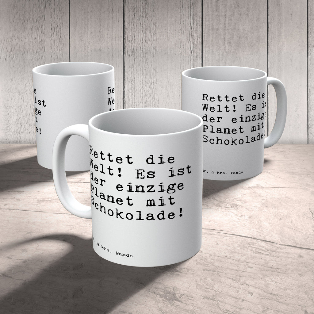 Tasse Sprüche und Zitate Rettet die Welt! Es ist der einzige Planet mit Schokolade! Tasse, Kaffeetasse, Teetasse, Becher, Kaffeebecher, Teebecher, Keramiktasse, Porzellantasse, Büro Tasse, Geschenk Tasse, Tasse Sprüche, Tasse Motive, Kaffeetassen, Tasse bedrucken, Designer Tasse, Cappuccino Tassen, Schöne Teetassen, Spruch, Sprüche, lustige Sprüche, Weisheiten, Zitate, Spruch Geschenke, Spruch Sprüche Weisheiten Zitate Lustig Weisheit Worte