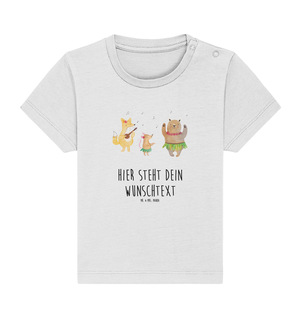 Personalisiertes Baby Shirt Waldtiere Aloha Personalisiertes Baby T-Shirt, Personalisiertes Jungen Baby T-Shirt, Personalisiertes Mädchen Baby T-Shirt, Personalisiertes Shirt, Tiermotive, Gute Laune, lustige Sprüche, Tiere, Wald, Waldtiere, Musik, Aloha, Bär, Hase, Igel, Tanzen, Leben, Lachen