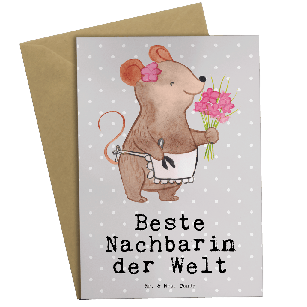 Grußkarte Maus Beste Nachbarin der Welt Grußkarte, Klappkarte, Einladungskarte, Glückwunschkarte, Hochzeitskarte, Geburtstagskarte, Karte, Ansichtskarten, für, Dankeschön, Geschenk, Schenken, Geburtstag, Geburtstagsgeschenk, Geschenkidee, Danke, Bedanken, Mitbringsel, Freude machen, Geschenktipp, Nachbarin, Nachbarn, Nachbarschaft, Freundin, Angrenzer, Anwohnerin, Bewohnerin, Freundschaft