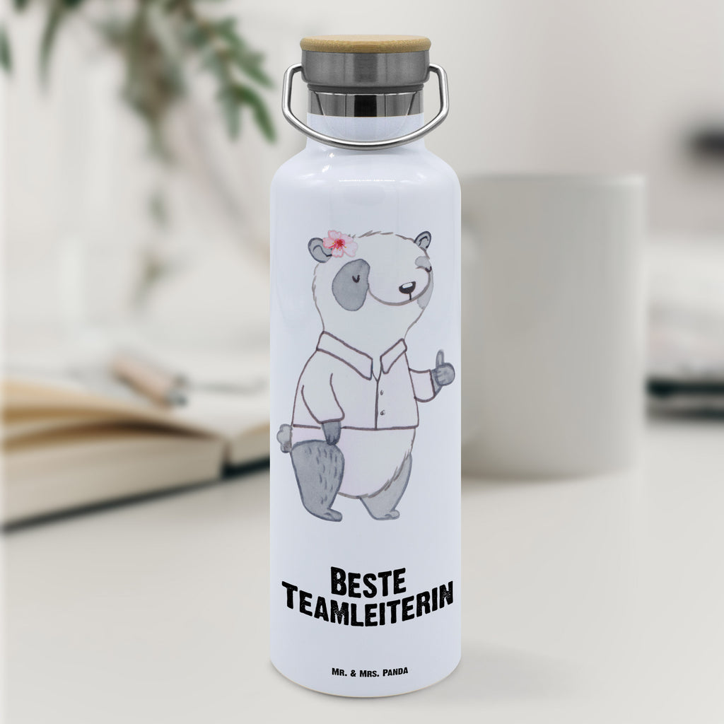 Trinkflasche Panda Beste Teamleiterin Thermosflasche, Isolierflasche, Edelstahl, Trinkflasche, isoliert, Wamrhaltefunktion, Sportflasche, Flasche zum Sport, Sportlerflasche, für, Dankeschön, Geschenk, Schenken, Geburtstag, Geburtstagsgeschenk, Geschenkidee, Danke, Bedanken, Mitbringsel, Freude machen, Geschenktipp, Teamleiterin, Seminarleiterin, Gruppenleiterin, Leiterin, Kollegin, Chefin, Vorgesetzte, Abschied, Abschiedsgeschenk, Ruhestand