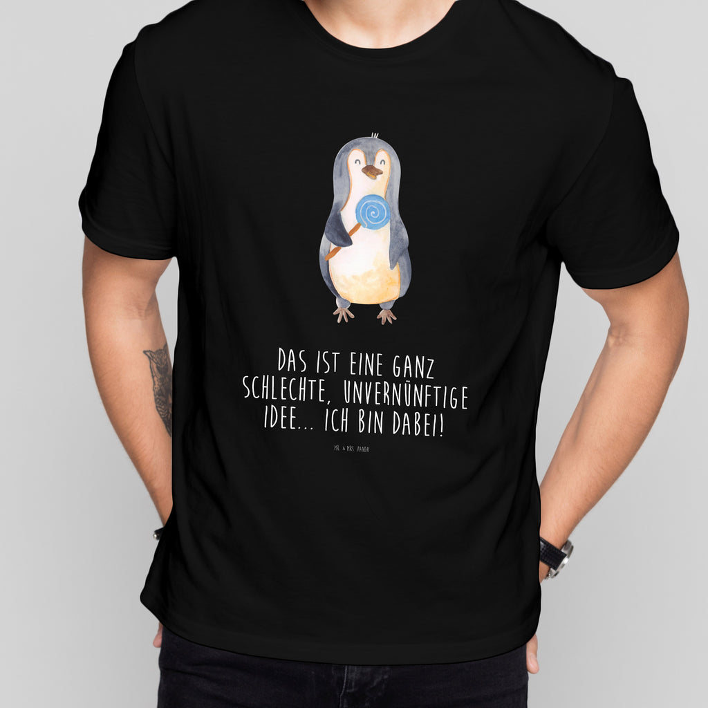 T-Shirt Standard Pinguin Lolli T-Shirt, Shirt, Tshirt, Lustiges T-Shirt, T-Shirt mit Spruch, Party, Junggesellenabschied, Jubiläum, Geburstag, Herrn, Damen, Männer, Frauen, Schlafshirt, Nachthemd, Sprüche, Pinguin, Pinguine, Lolli, Süßigkeiten, Blödsinn, Spruch, Rebell, Gauner, Ganove, Rabauke