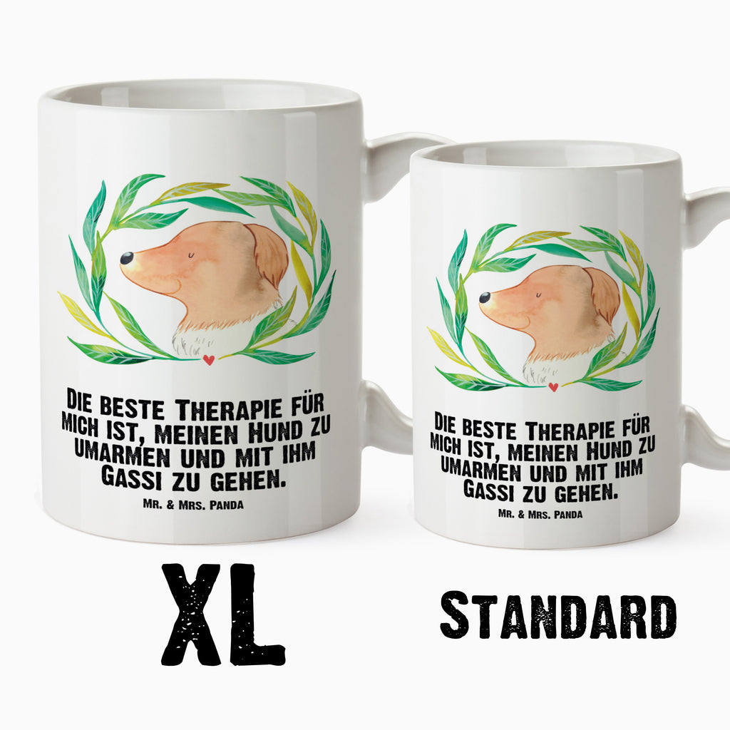 XL Tasse Hund Ranke XL Tasse, Große Tasse, Grosse Kaffeetasse, XL Becher, XL Teetasse, spülmaschinenfest, Jumbo Tasse, Groß, Hund, Hundemotiv, Haustier, Hunderasse, Tierliebhaber, Hundebesitzer, Sprüche, Ranke, Therapie, Selbsttherapie, Hundeliebe, Hundeglück, Hunde