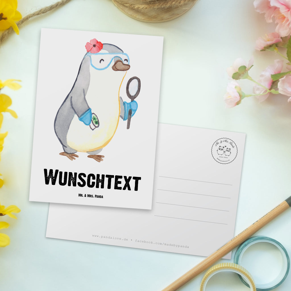 Personalisierte Postkarte Biologin mit Herz Postkarte mit Namen, Postkarte bedrucken, Postkarte mit Wunschtext, Postkarte personalisierbar, Geschenkkarte mit Namen, Grußkarte mit Namen, Karte mit Namen, Einladung mit Namen, Ansichtskarte mit Namen, Geschenkkarte mit Wunschtext, Grußkarte mit Wunschtext, Karte mit Wunschtext, Einladung mit Wunschtext, Ansichtskarte mit Wunschtext, Beruf, Ausbildung, Jubiläum, Abschied, Rente, Kollege, Kollegin, Geschenk, Schenken, Arbeitskollege, Mitarbeiter, Firma, Danke, Dankeschön, Biologin, Biologie, Naturwissenschaftlerin, Labor, Studium, Bachelor, Master