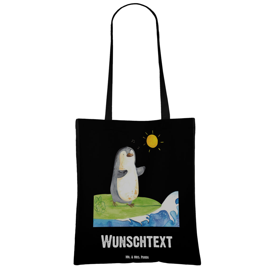 Personalisierte Tragetasche Pinguin Surfer Personalisierte Beuteltasche, Personalisierter Beutel, Personalisierte Einkaufstasche, Personalisierter Jutebeutel, Personalisierter Stoffbeutel, Tragetasche mit Namen, Einkaufstasche mit Namen, Stoffbeutel mit Namen, Personalisierte Tasche, Personalisierte Jutetasche, Personalisierte Kindergartentasche, Pinguin, Pinguine, surfen, Surfer, Hawaii, Urlaub, Wellen, Wellen reiten, Portugal