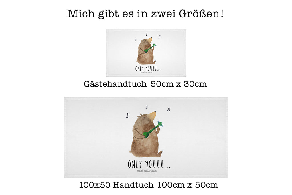 Handtuch Bär Gitarre Gästetuch, Reisehandtuch, Sport Handtuch, Frottier, Kinder Handtuch, Bär, Teddy, Teddybär