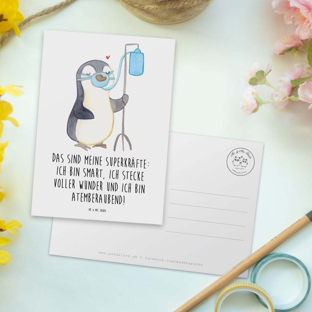 Postkarte Pinguin  Sauerstoff Postkarte, Karte, Geschenkkarte, Grußkarte, Einladung, Ansichtskarte, Geburtstagskarte, Einladungskarte, Dankeskarte, Ansichtskarten, Einladung Geburtstag, Einladungskarten Geburtstag, Pinguin, Sauerstoffgerät, Sauerstofftherapie