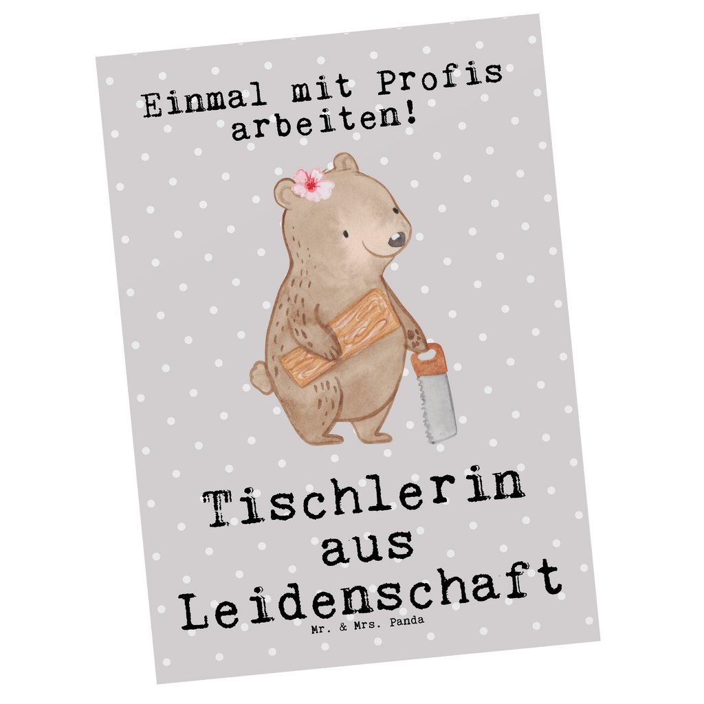 Postkarte Tischlerin aus Leidenschaft Postkarte, Karte, Geschenkkarte, Grußkarte, Einladung, Ansichtskarte, Geburtstagskarte, Einladungskarte, Dankeskarte, Ansichtskarten, Einladung Geburtstag, Einladungskarten Geburtstag, Beruf, Ausbildung, Jubiläum, Abschied, Rente, Kollege, Kollegin, Geschenk, Schenken, Arbeitskollege, Mitarbeiter, Firma, Danke, Dankeschön